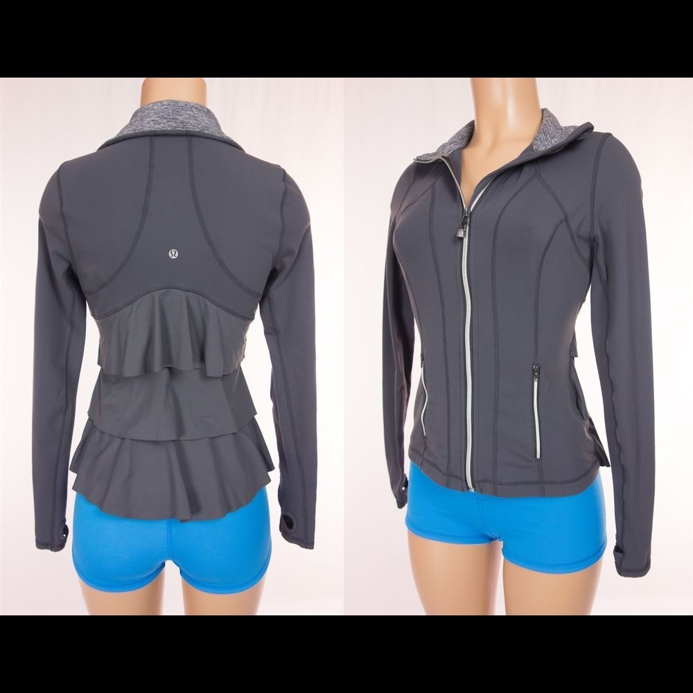 Lululemon yogi ruffle back jacket grey